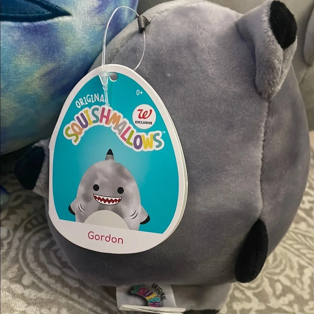 Squishmallows Blue and Gray SHARKS 3 Stuffed Animals‎ Set Luther 2 Gordon’s